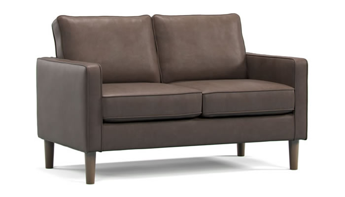 Studio Sits Carriage 2 Seater Sofa in Faux Leather Brown